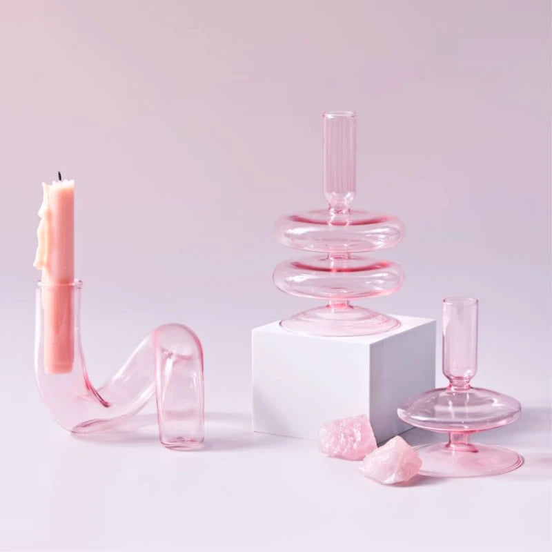 Pink Glass Decoration Vases