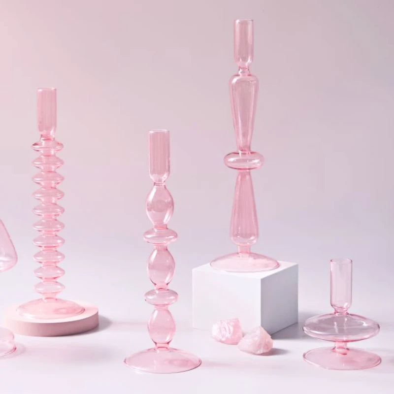 Pink Glass Decoration Vases