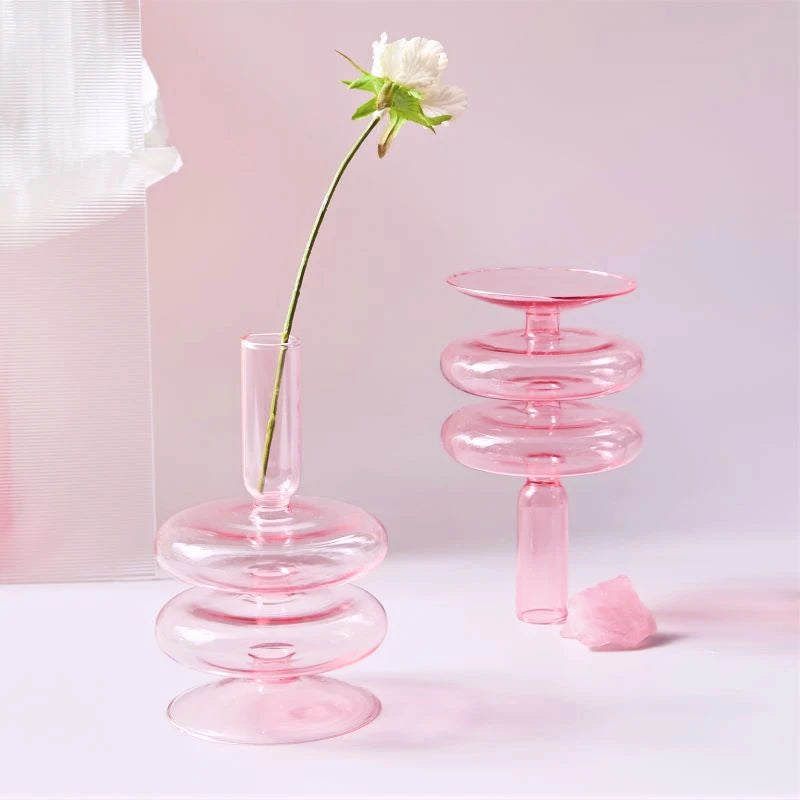 Pink Glass Decoration Vases