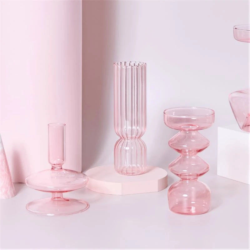 Pink Glass Decoration Vases